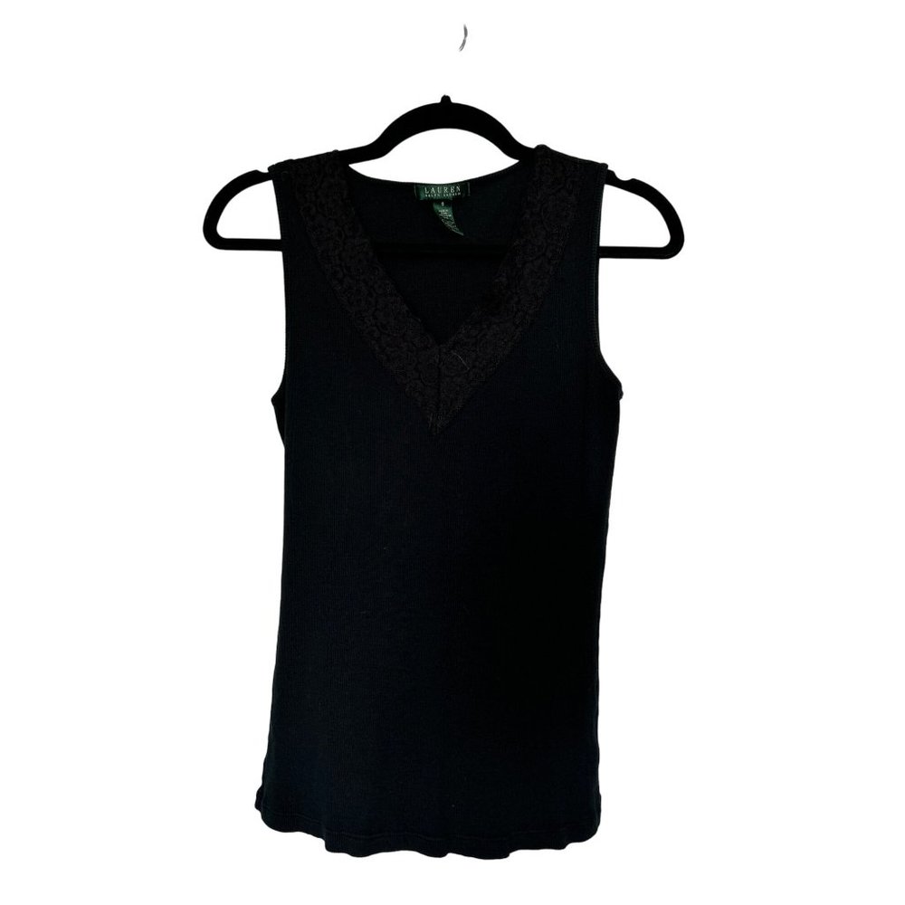 Ralph Lauren, black v-neck sleeveless tank top woman’s size small 1485